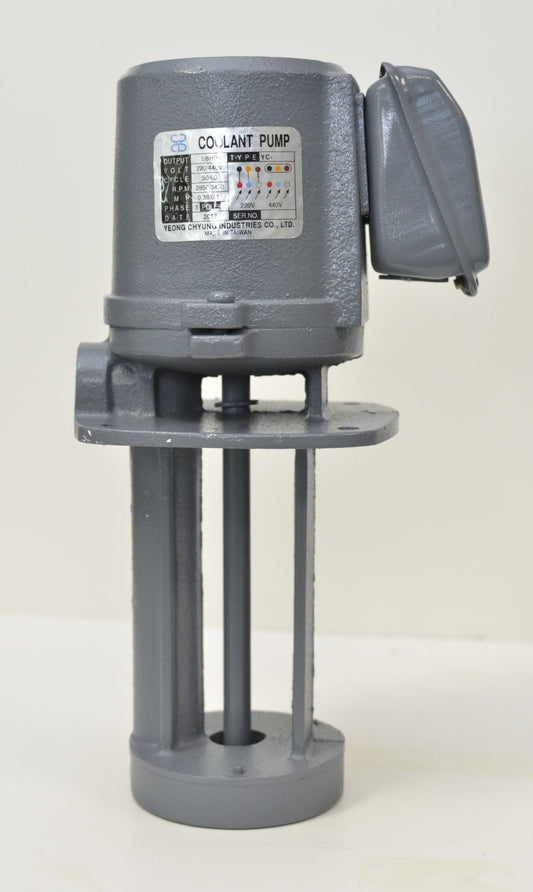 1/8 HP Cast Iron Immersion Coolant Pump, 220V/440V, 3PH, Shaft Length 6" YC