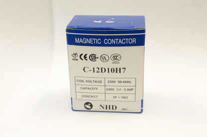 NHD C-12D10H7 Magnetic Contactor for 5.5HP Motor, 230V coil, Normally Open