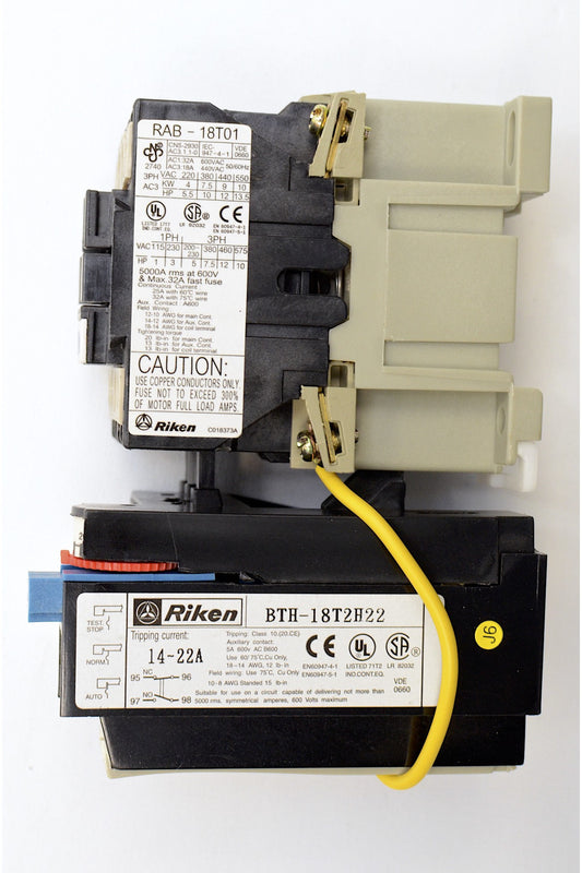 RIKEN motor starter RAB-18T01A S1 110V coil (includes RAB-18T01 & BTH-18T2H22)