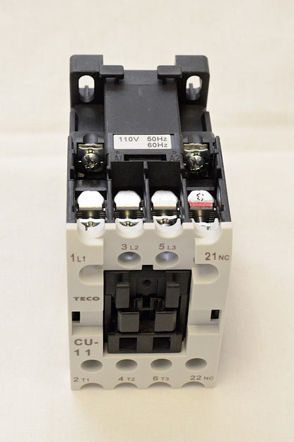 TECO CU-11 magnetic contactor, 24A, 3 phase, 110V coil 3A1b N/C (TAIAN CN-11)