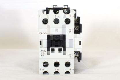 TECO CU-27 Magnetic Contactor, 45 Amp, 3 Phase, 110V coil, 3A1a1b (NO and NC)