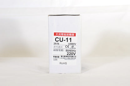 TECO CU-11 Magnetic Contactor, 24A, 3 phase,  220V coil,  3A1b, Normally Closed