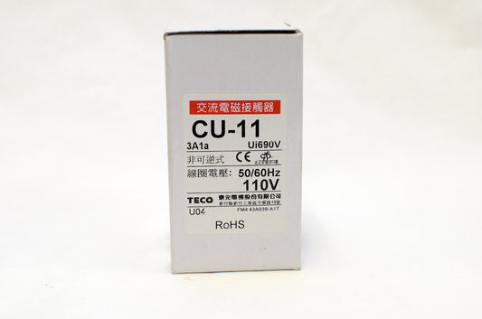 TECO CU-11 magnetic contactor, 24A, 3 phase, 110V coil 3A1a N/O (TAIAN CN-11)
