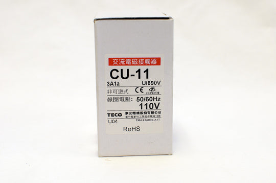 TECO CU-11 magnetic contactor, 24A, 3 phase, 110V coil 3A1a N/O (TAIAN CN-11)