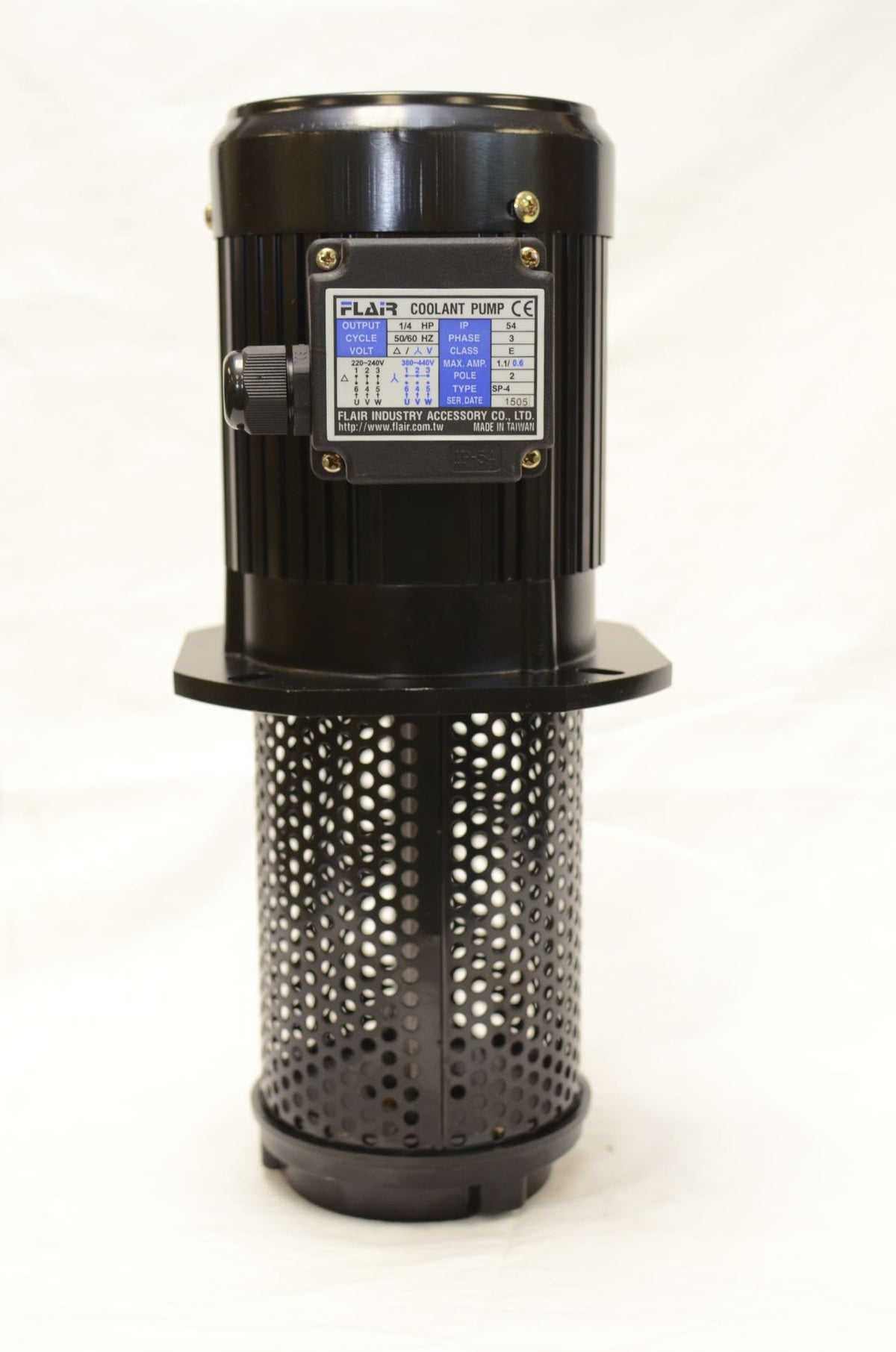 1/4 HP Filtered Coolant Pump, 220V/440V, 3PH, 180mm (7"), FLAIR SP-4180-220V