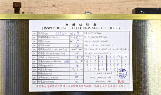 GIW-618 Electromagnetic chuck 150x400mm Fine-Pole Type, Suitable for grinder