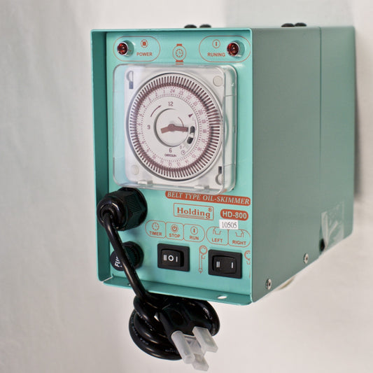 HD-800 Belt-Type Oil Skimmer, For CNC Coolant Tank, 24-hr timer, 110V HOLDING Br
