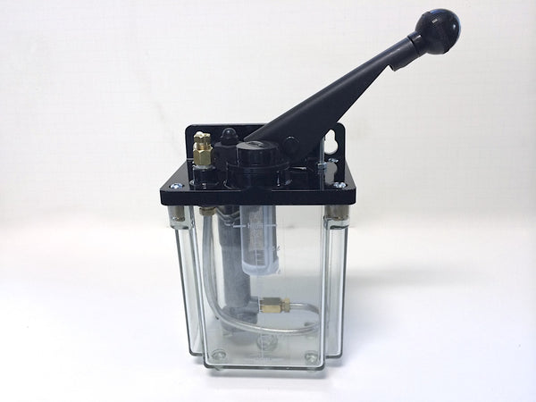 1 liter BIJUR-style Lubrication Unit for Bridgeport, CKE-8 Oil Pump, Left Hand