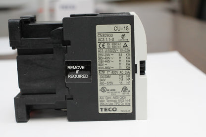 TECO CU-18 Magnetic Contactor 35 Amp, 3 Phase,  110V Coil 3A1a1b (TAIAN CN-18)