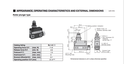 Yamatake / AZBIL SL1-A Limit Switch / Micro Switch