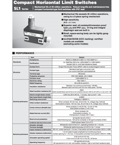 Yamatake / AZBIL SL1-A Limit Switch / Micro Switch