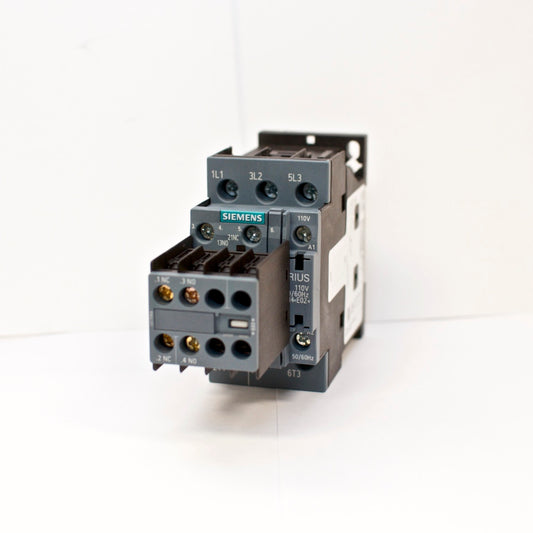 Siemens Contactor 3RT2027-1AG20 110V Coil with Aux Switch Block 3RH2911-1HA11