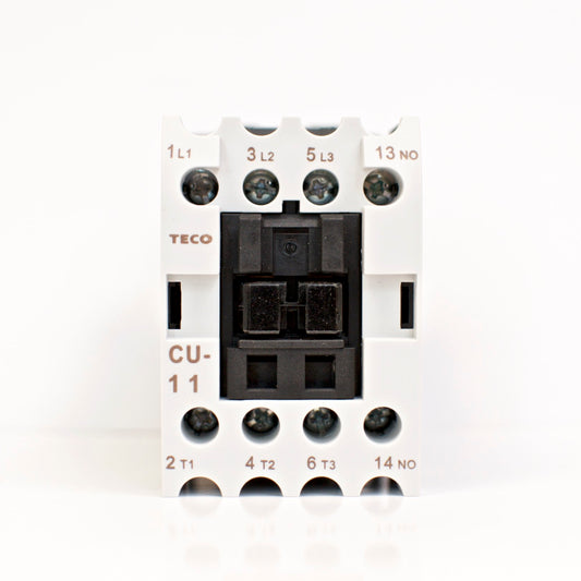 TECO CU-11 magnetic contactor, 3 phase, 480V coil, 3A1a N/O, Normally Open