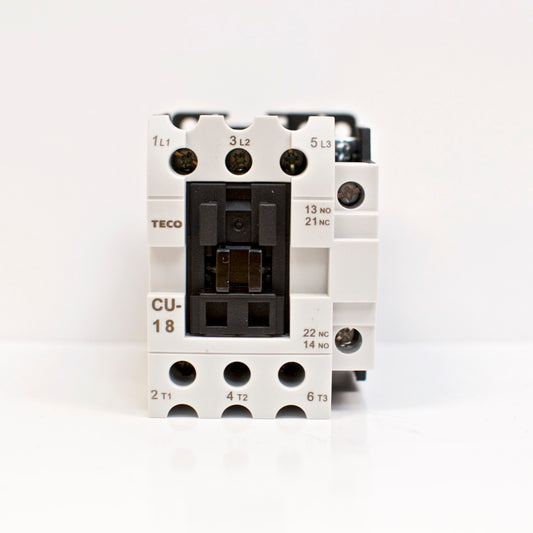 TECO CU-18 Magnetic Contactor, 220VAC Coil Voltage, 3A1a1b Contacts, 7.5HP Motor