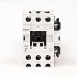 TECO CU-40R magnetic contactor, 60A, 3 phase, 110V coil, 3A1a1b NO/NC Repl CU-40