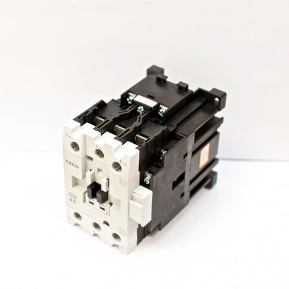 TECO CU-40 magnetic contactor, 60A, 3 phase, 110V coil, 3A1a1b (NO and NC)