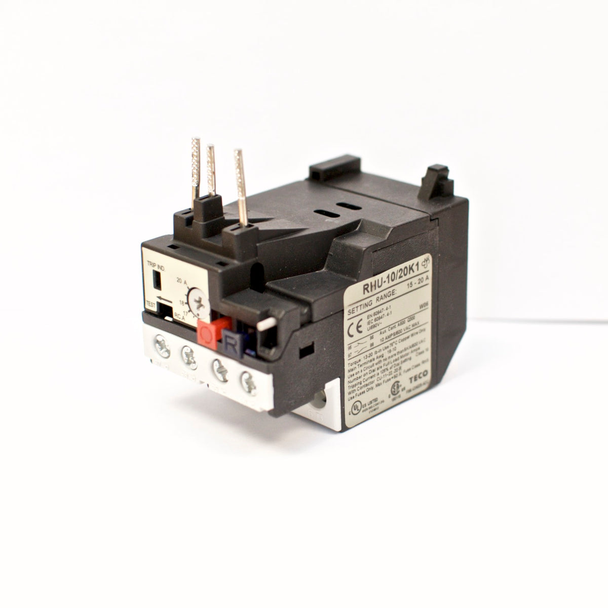 TECO RHU-10/20K1 thermal overload relay, Amp range: 15 ~ 20A
