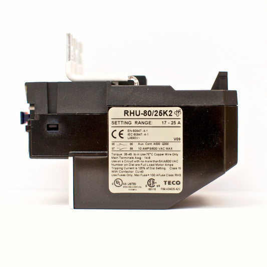 TECO RHU-80/25K2 thermal overload relay, Current range: 17 ~ 25A