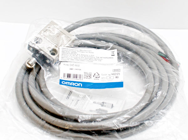OMRON D4C-1632 General Purpose Limit Switch, Roller plunger 5A 250V,SJT(O) cable