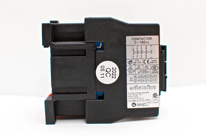 NHD C-18D10A7 magnetic contactor for 7.5HP motor, 24V coil, normally open