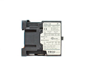 TECO CU-12 Magnetic Contactor, 220VAC Coil Voltage, 3A1a1b Contacts
