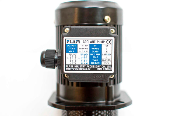 1/8 HP Filtered Coolant Pump, 220V/440V, 3PH, 220mm (8.7"), FLAIR SP-8220-220V