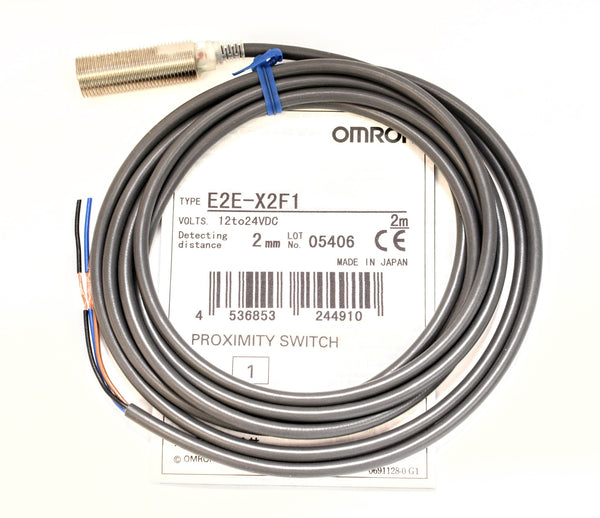 OMRON proximity switch E2E-X2F1 with 2 METER CABLE, 2mm distance, 12 to 24VDC