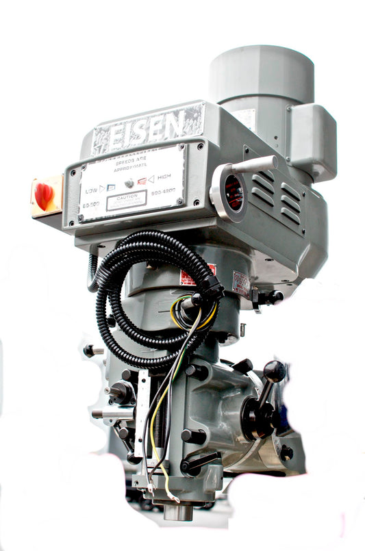 Eisen S-2AH milling machine head, R8 taper, 3 HP, 220V, 1-phase