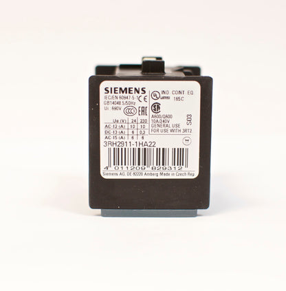 Siemens Auxiliary Switch Block 3RH2911-1HA22 for Siemens Contactors