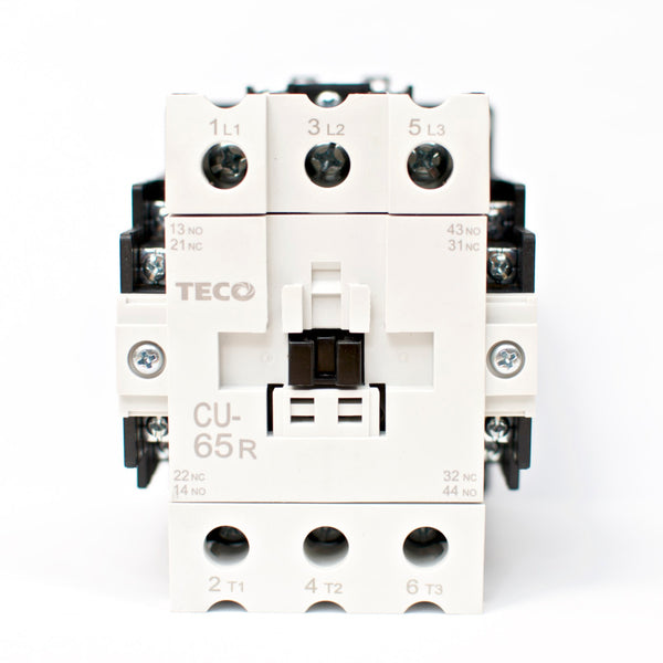 TECO CU-65R Magnetic Contactor 100 Amp, 3 Phase, 220V Coil 3A2a2b