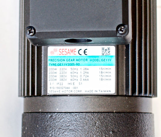 SEAME 200W Precision Gear Motor GE11V200S-90, 220V, Chip Auger Motor, 20 RPM