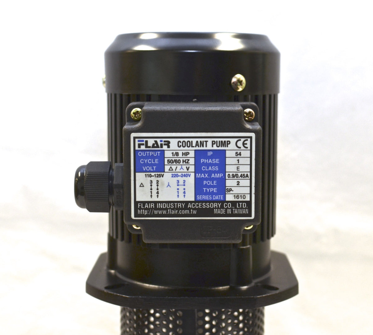 1/8 HP Filtered Coolant Pump, 110V/220V, SINGLE-PHASE, 180mm (7") SP-8180-1PH