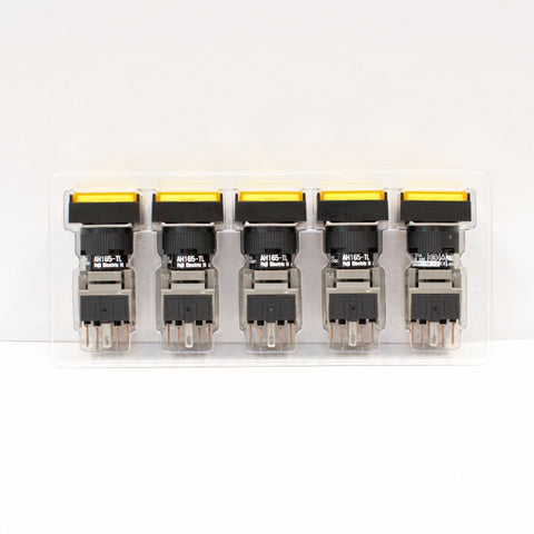 FUJI AH165-TL5Y11E3 Yellow Pushbutton Command Switch 24VDC LED (Pack of 5)