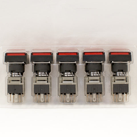 FUJI AH165-TLR11E3 Red Pushbutton Command Switch 24VDC LED (Pack of 5)