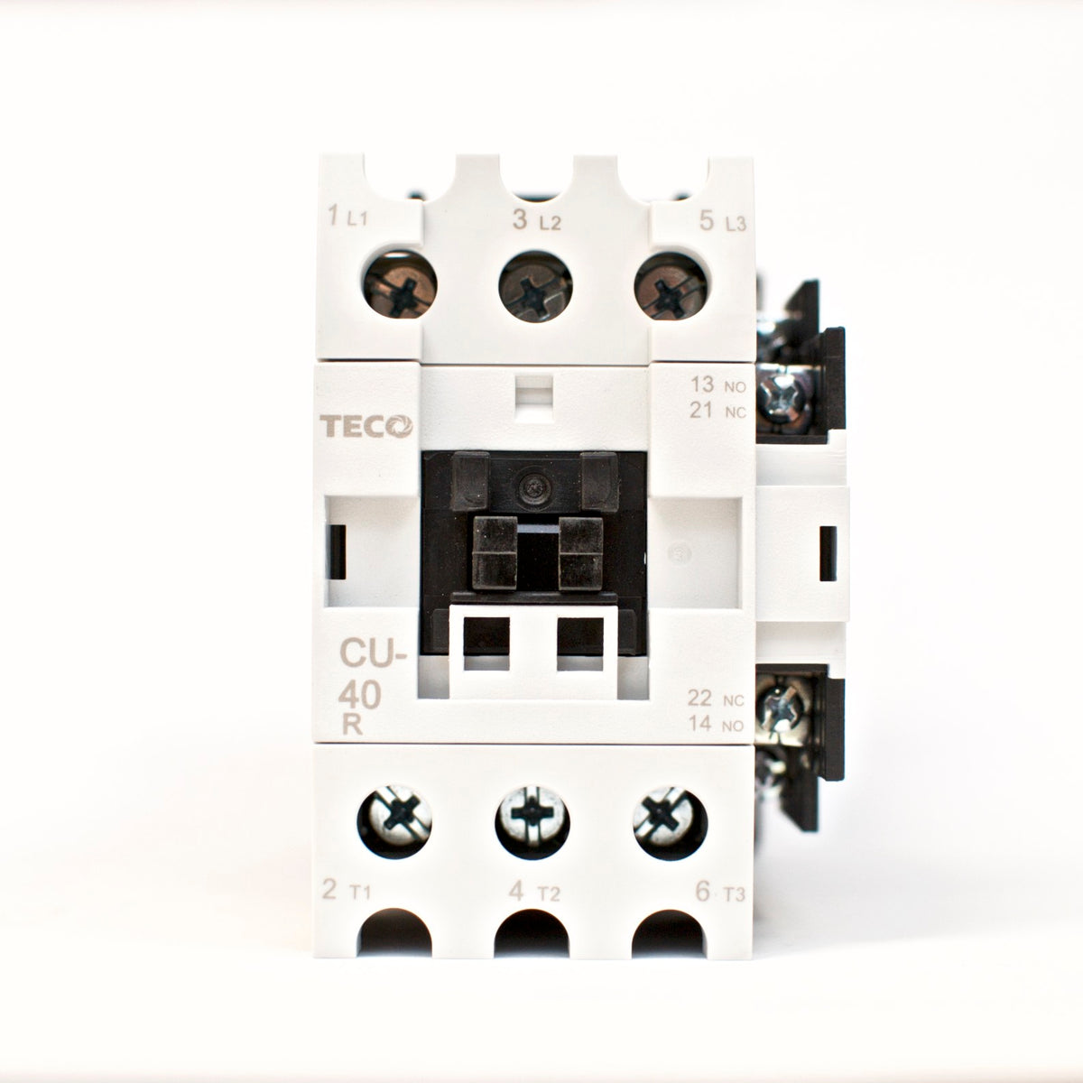 TECO CU-40R magnetic contactor, 60A, 3 phase, 220V coil,3A1a1b NO/NC Repl CU-40