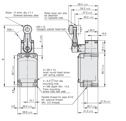 Azbil 1LS1-J limit switch, Roller Lever Type (Yamatake)