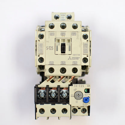 MITSUBISHI Contactor S-T25 3A2a2b Coil: 200V~240V + Overload Relay TH-T25 18~26A