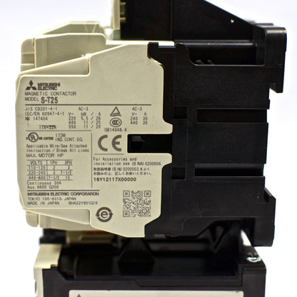MITSUBISHI Contactor S-T25 3A2a2b Coil: 200V~240V + Overload Relay TH-T25 18~26A