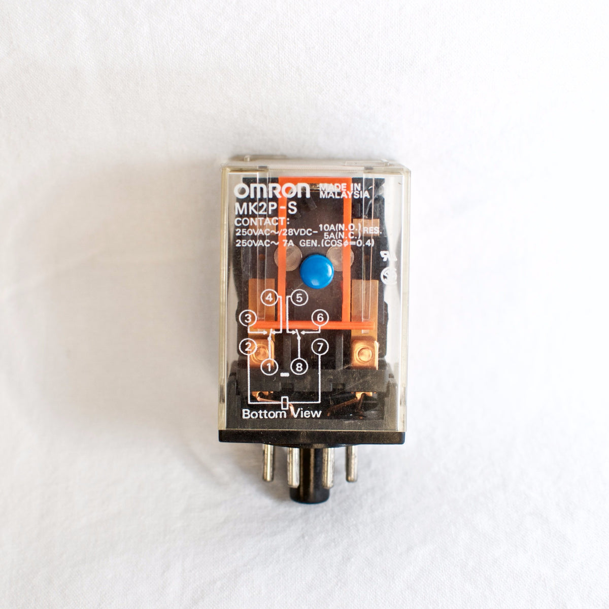 Omron MK2P-S Relay, 24VDC Coil, DPDT, with mechanical indicator & test button