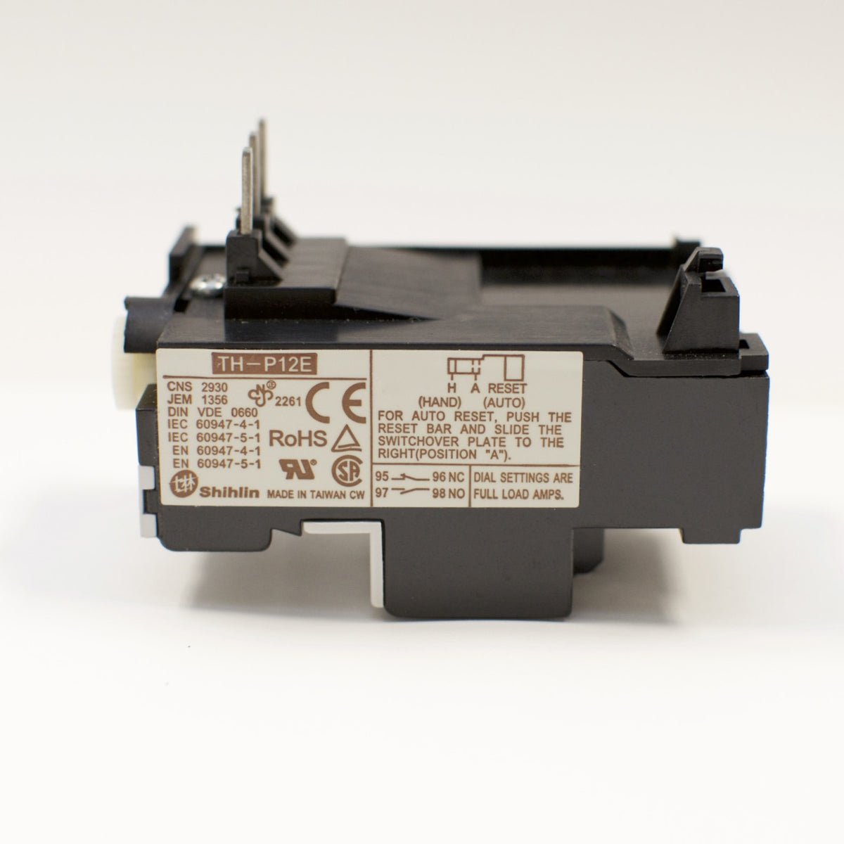 Shihlin TH-P12E 2.1A thermal overload relay, Amp range: 1.6 ~ 2.6A TH-P12ES