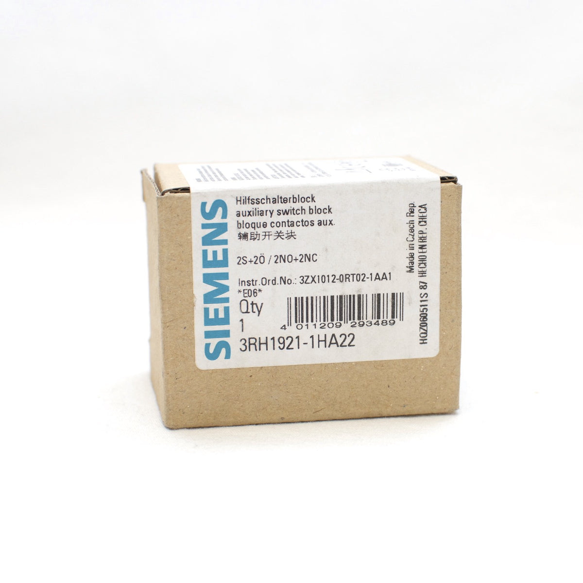 Siemens Auxiliary Switch Block 3RH1921-1HA22 for Siemens Contactors
