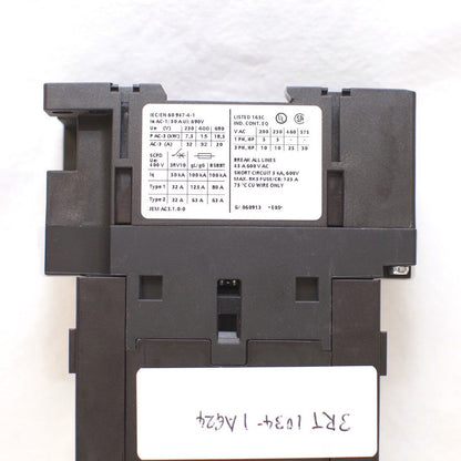 Siemens Contactor 3RT1034-1AG20 110V Coil with Aux Switch Block 3RH1921-1FA22