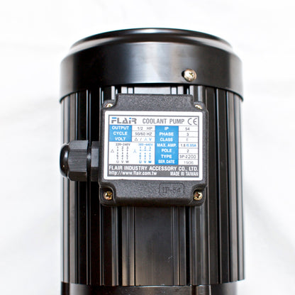 1/2 HP Filtered Coolant Pump, 220V/440V, 3PH, 200mm (7.9"), FLAIR SP-2200-3