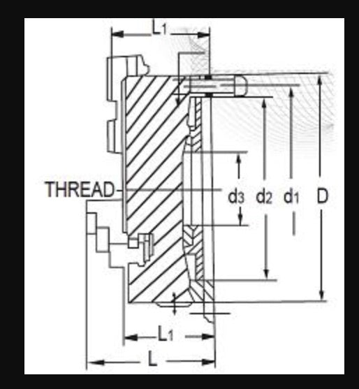 VERTEX VSC-6A-FB 3 JAWS SELF CENTERING CHUCK