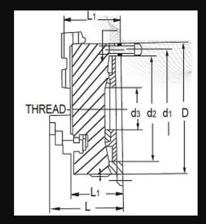VERTEX VSC-6A-FB 3 JAWS SELF CENTERING CHUCK
