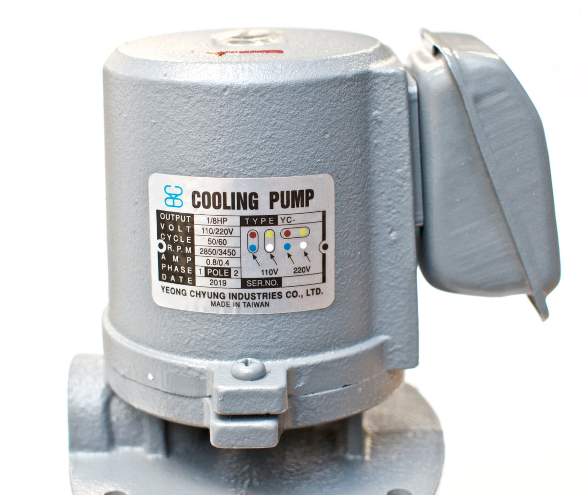 1/8 HP Machinery Coolant Pump, 110/220V, 1PH, Shaft Length 4.3" (110mm)  YC-8110
