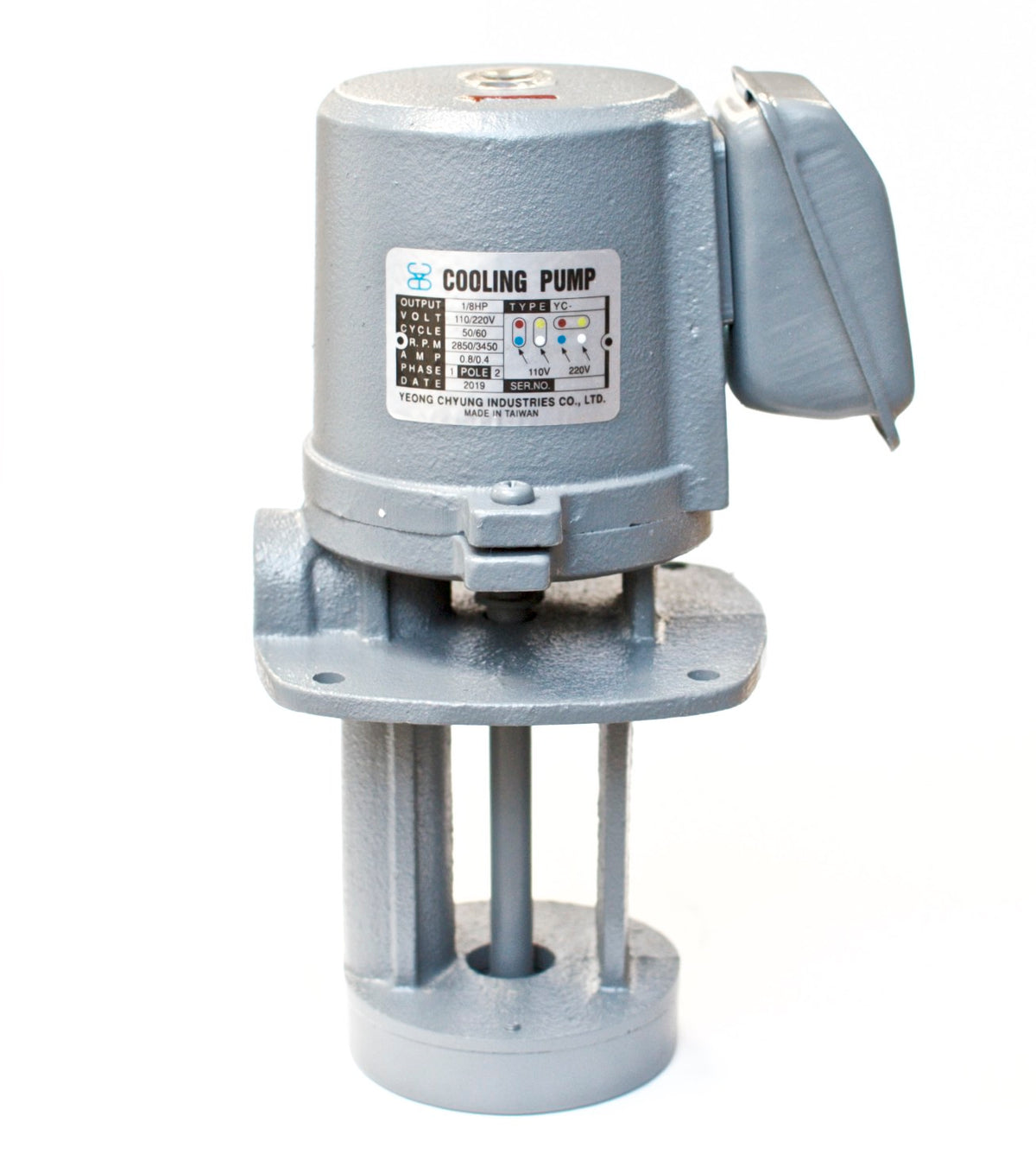 1/8 HP Machinery Coolant Pump, 110/220V, 1PH, Shaft Length 4.3" (110mm)  YC-8110